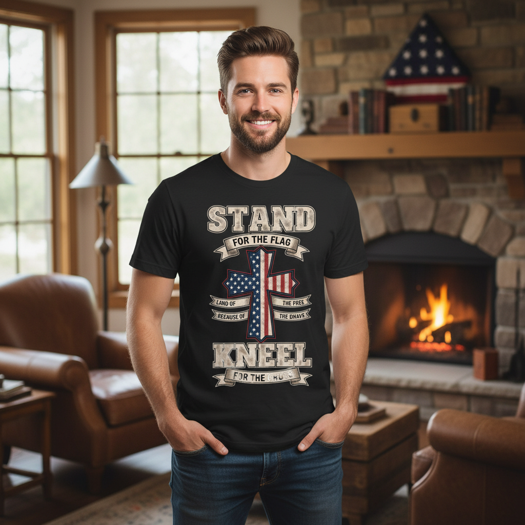 Stand for the flag kneel for the cross Premium Unisex Crewneck T-shirt
