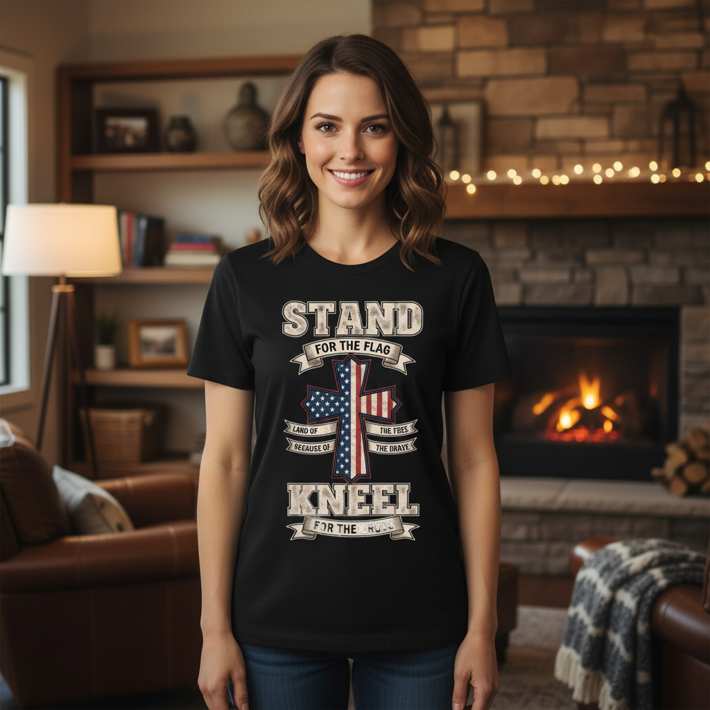 Stand for the flag kneel for the cross Premium Unisex Crewneck T-shirt