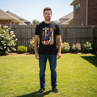Flag and cross Premium Unisex Crewneck T-shirt