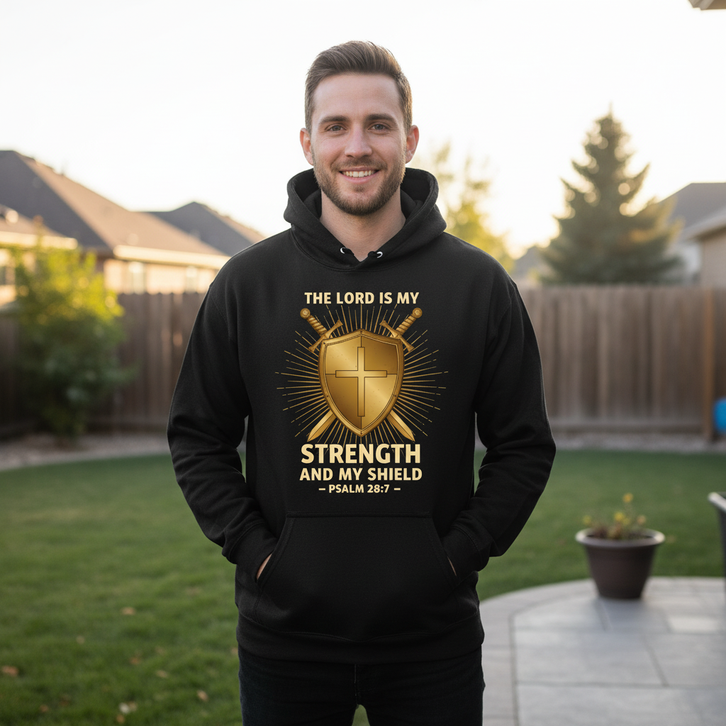 The Lord is my strength and my shield Premium Pullover Hoodie