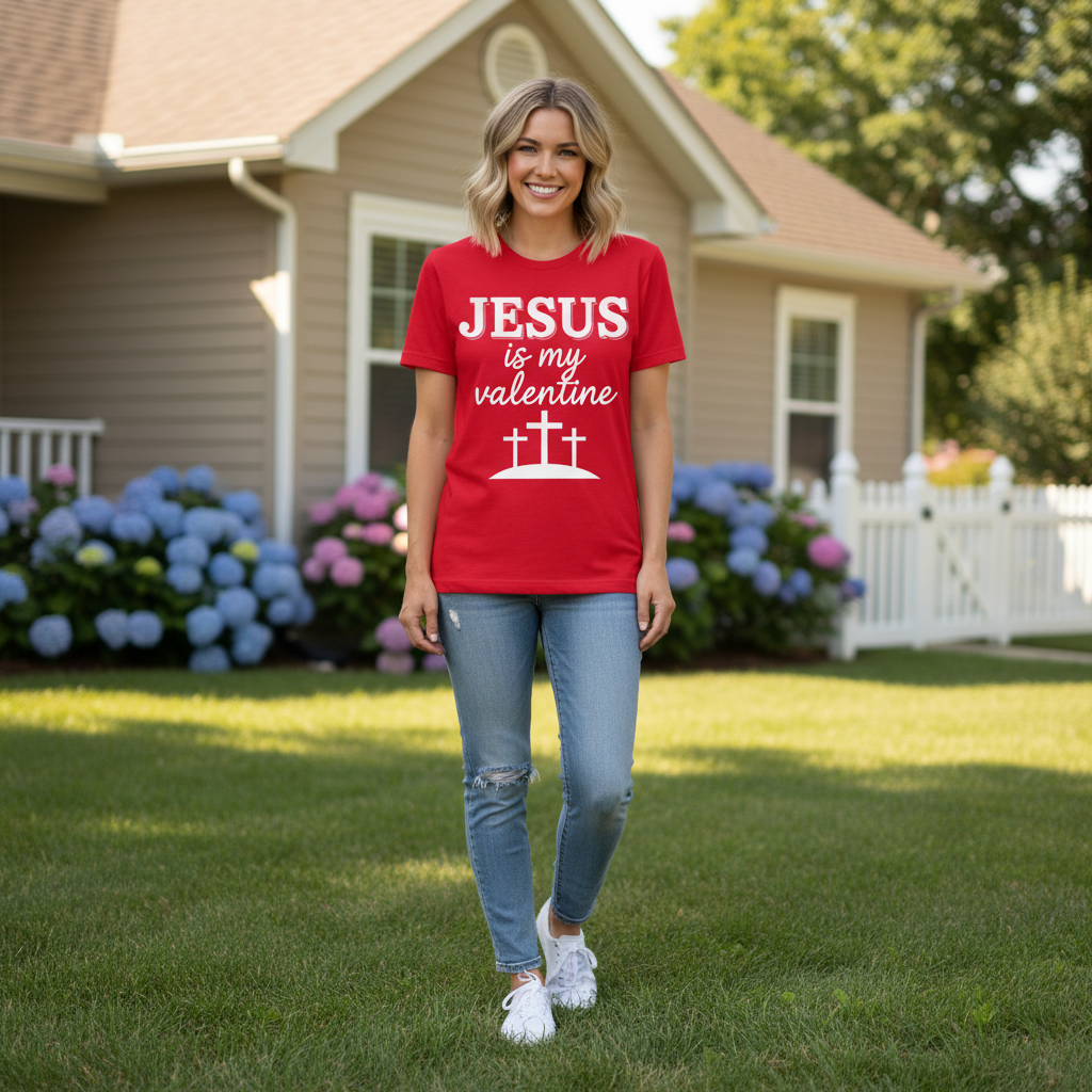 Jesus is my valentine Premium Crewneck T-shirt